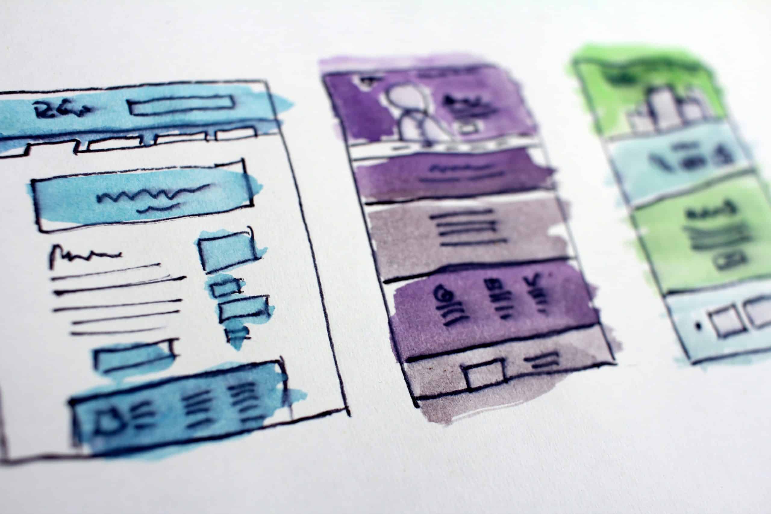 Web Design Wollongong Coloured Sketches